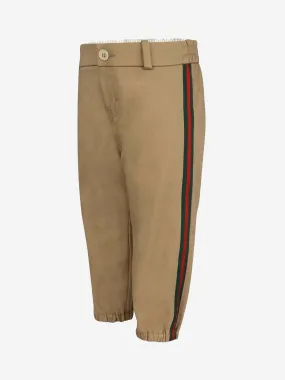 GUCCI Boys Beige Stretch Gabardine Trousers