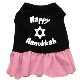 Happy Hanukkah Screen Print Dress Black with Pink XXL (18)