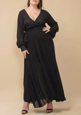 Hi Curvy Plus Size Women Solid Wrap Maxi Dress