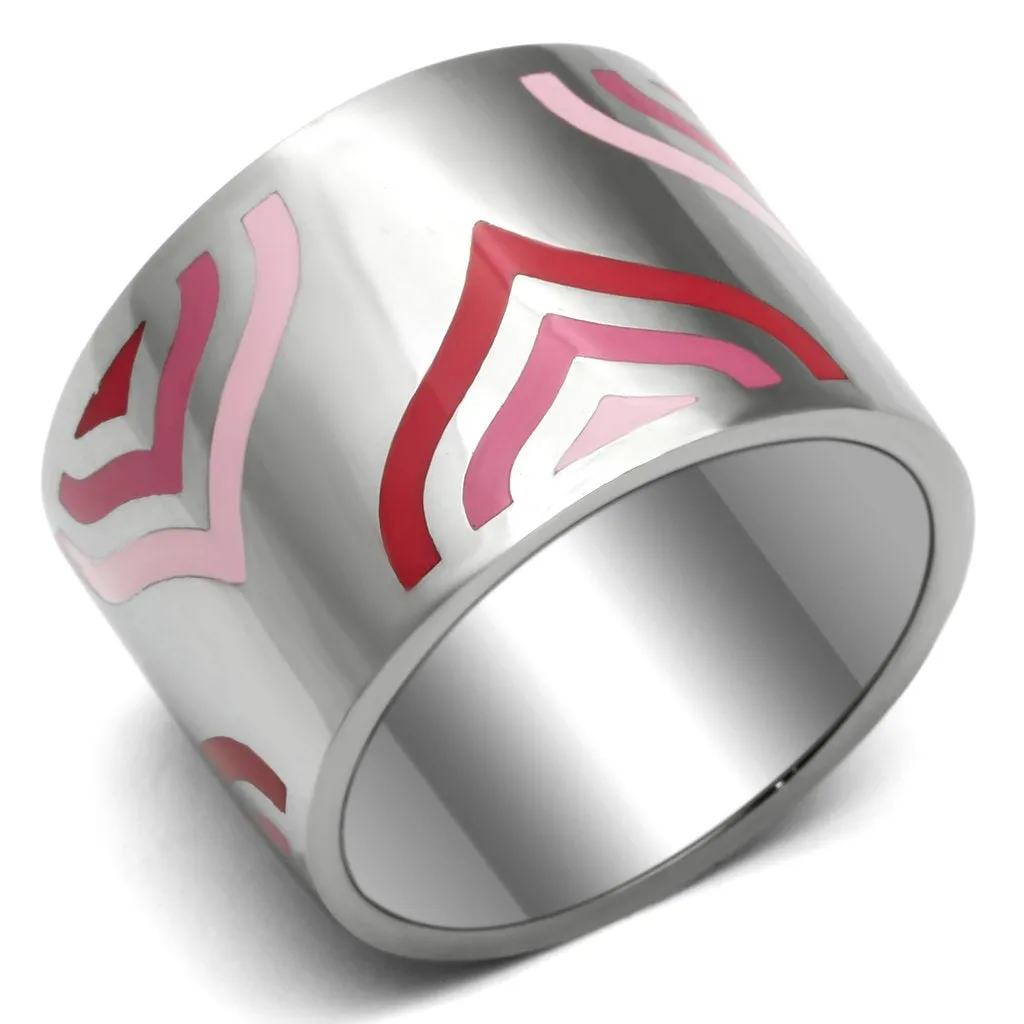 High polished (no plating) Stainless Steel Ring with Epoxy in Multi Color for Women Style TK678