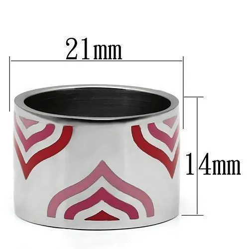 High polished (no plating) Stainless Steel Ring with Epoxy in Multi Color for Women Style TK678