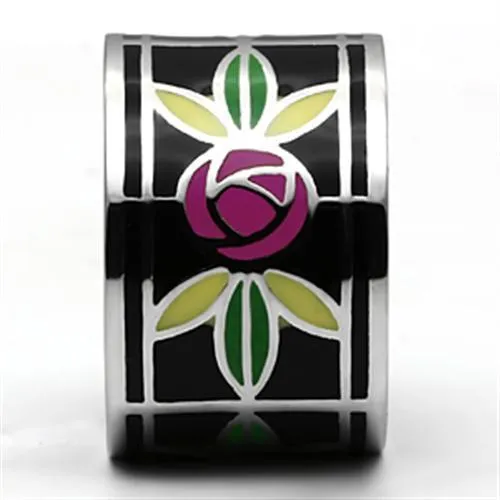 High polished (no plating) Stainless Steel Ring with Epoxy in Multi Color for Women Style TK683