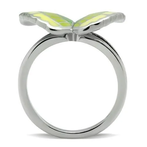 High polished (no plating) Stainless Steel Ring with Epoxy in No Stone for Women Style TK267