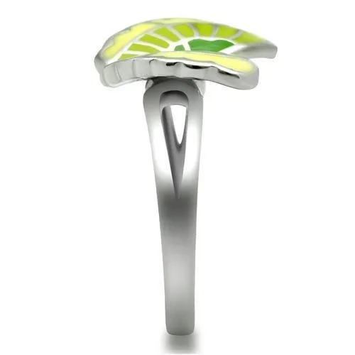 High polished (no plating) Stainless Steel Ring with Epoxy in No Stone for Women Style TK267