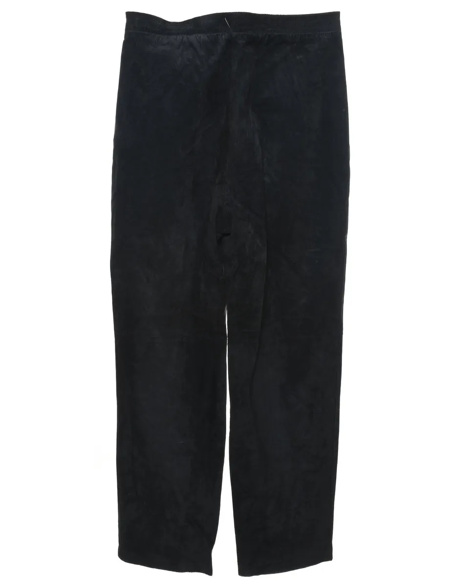 High Waist Black Suede Trousers - W32 L31