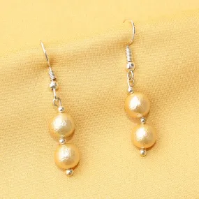 Imeora Matte Finish Golden 8mm Shell Pearl Earrings