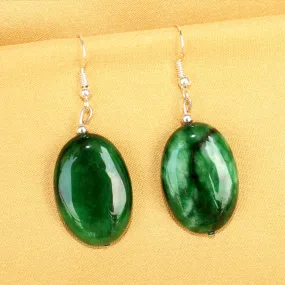 Imeora Multi Green Oval Shape Earrings