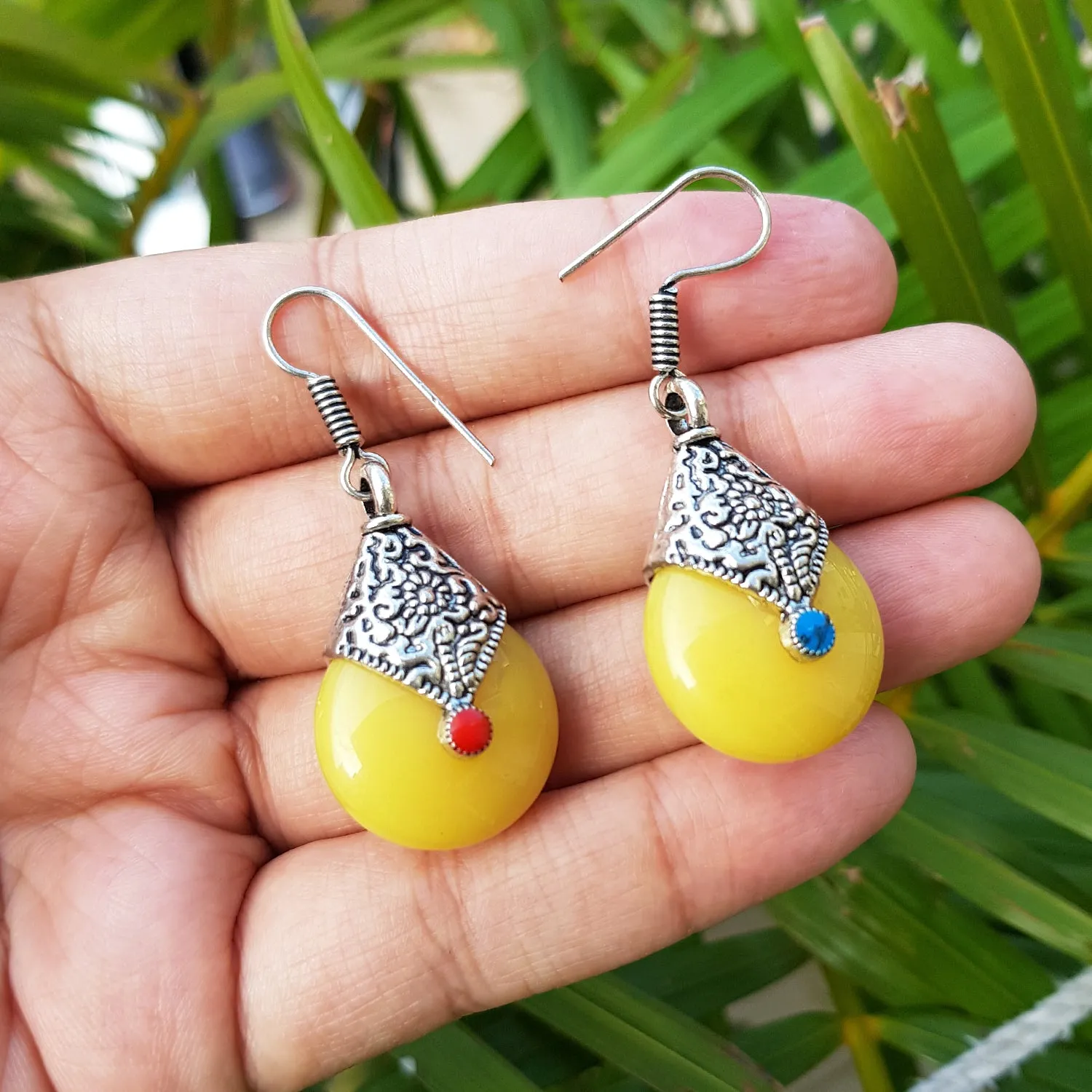 Imeora  Yellow Drop Earrings