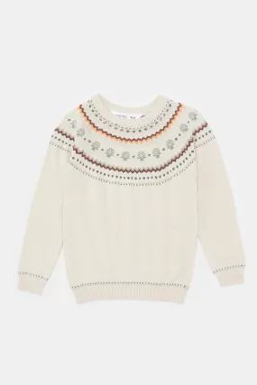 Infant Boys Ecru Knitted Pullover