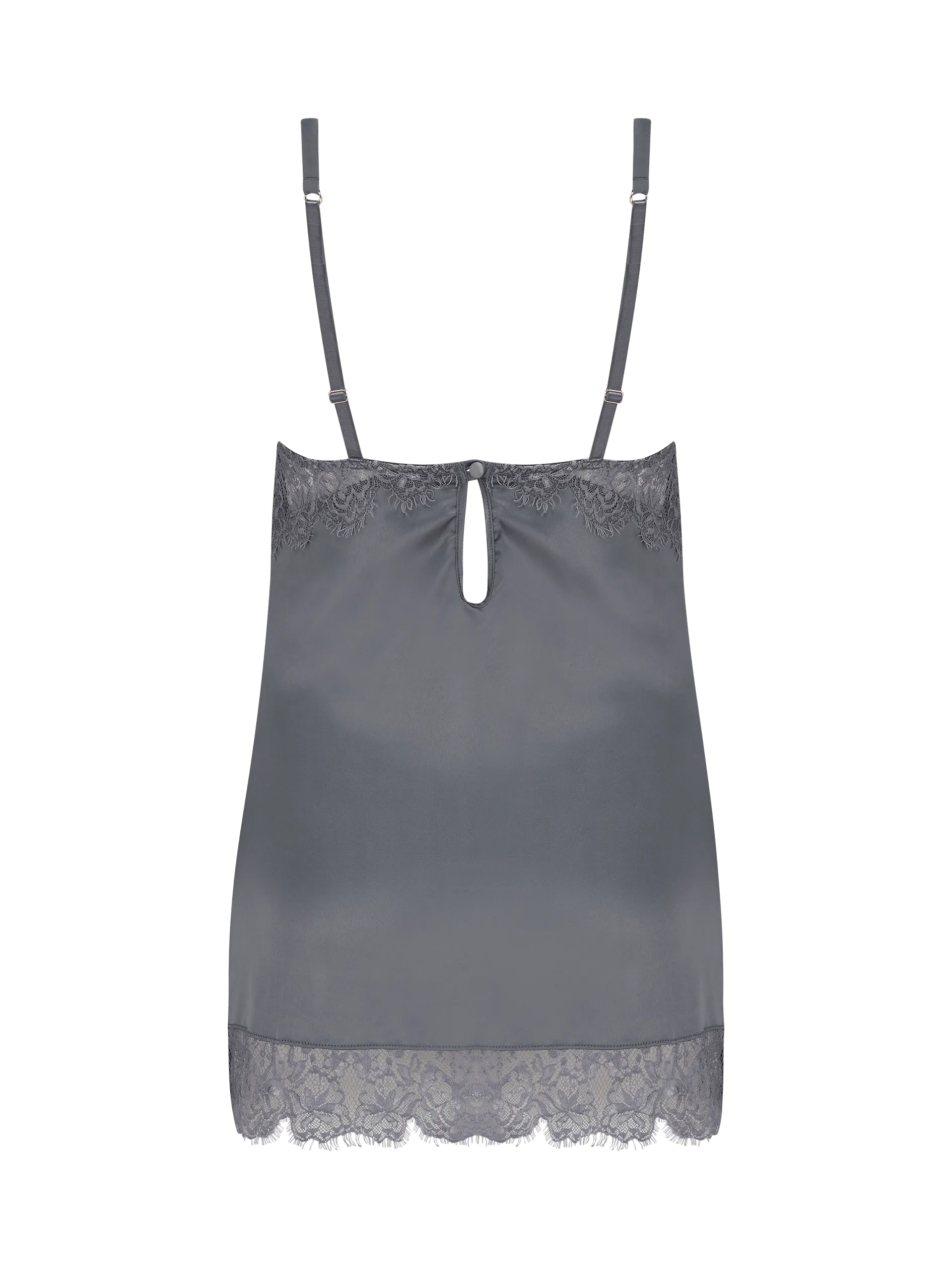 Isabella Grey Lace Slip Dress