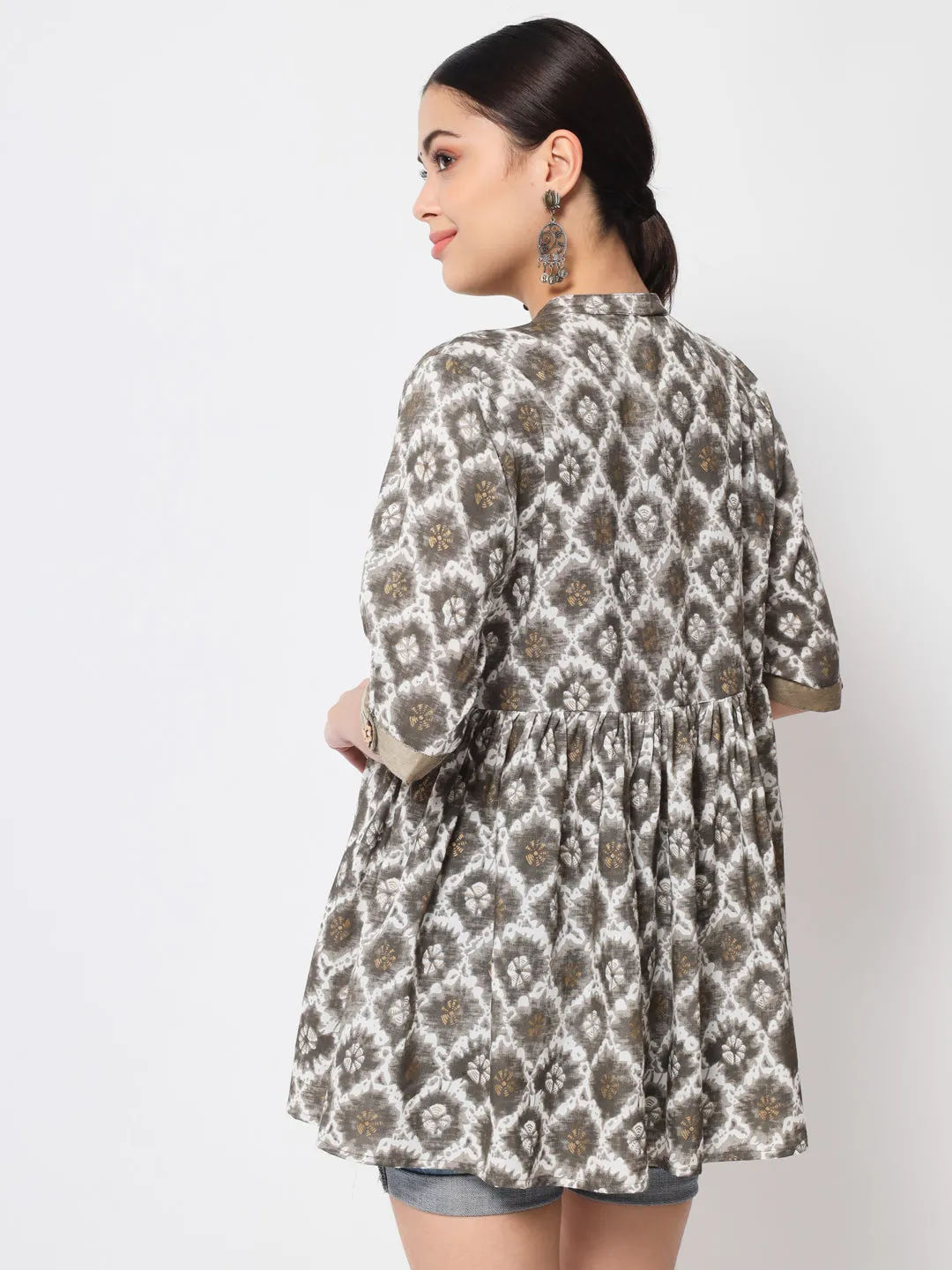 Jaipurite Multicolor Printed Tunic in Cotton