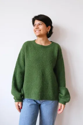 knit sweater - lora - spring green