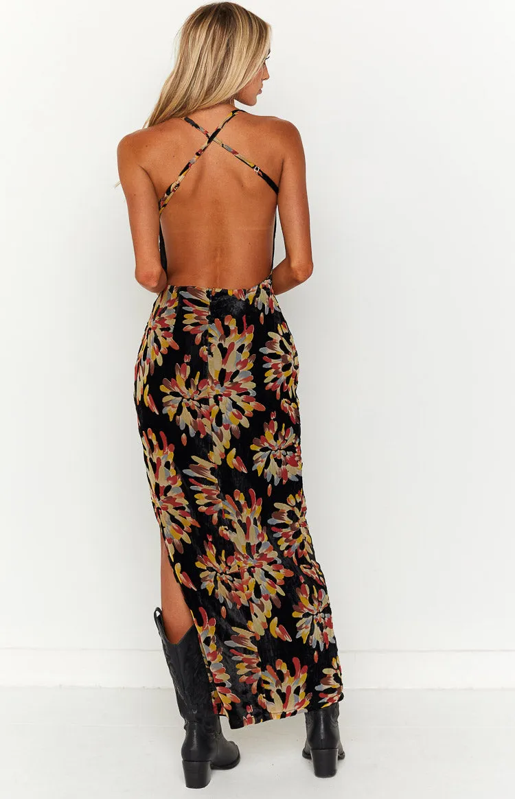 Lana Orange Print Maxi Dress