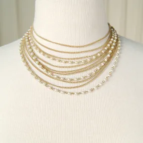 Layer Pearl & Chain Necklace