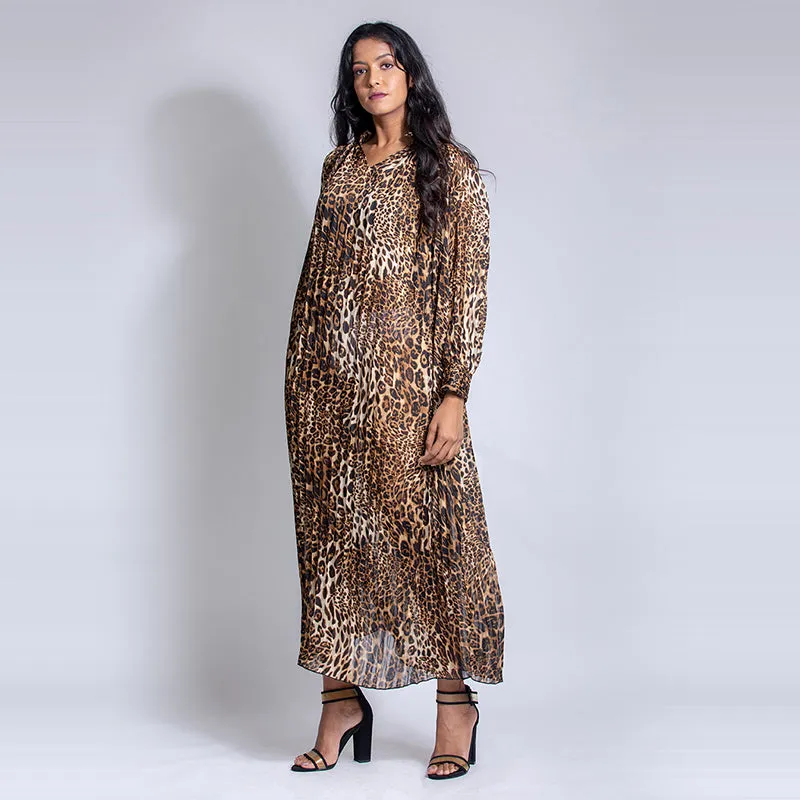 Leopard Printed Maxi Dress