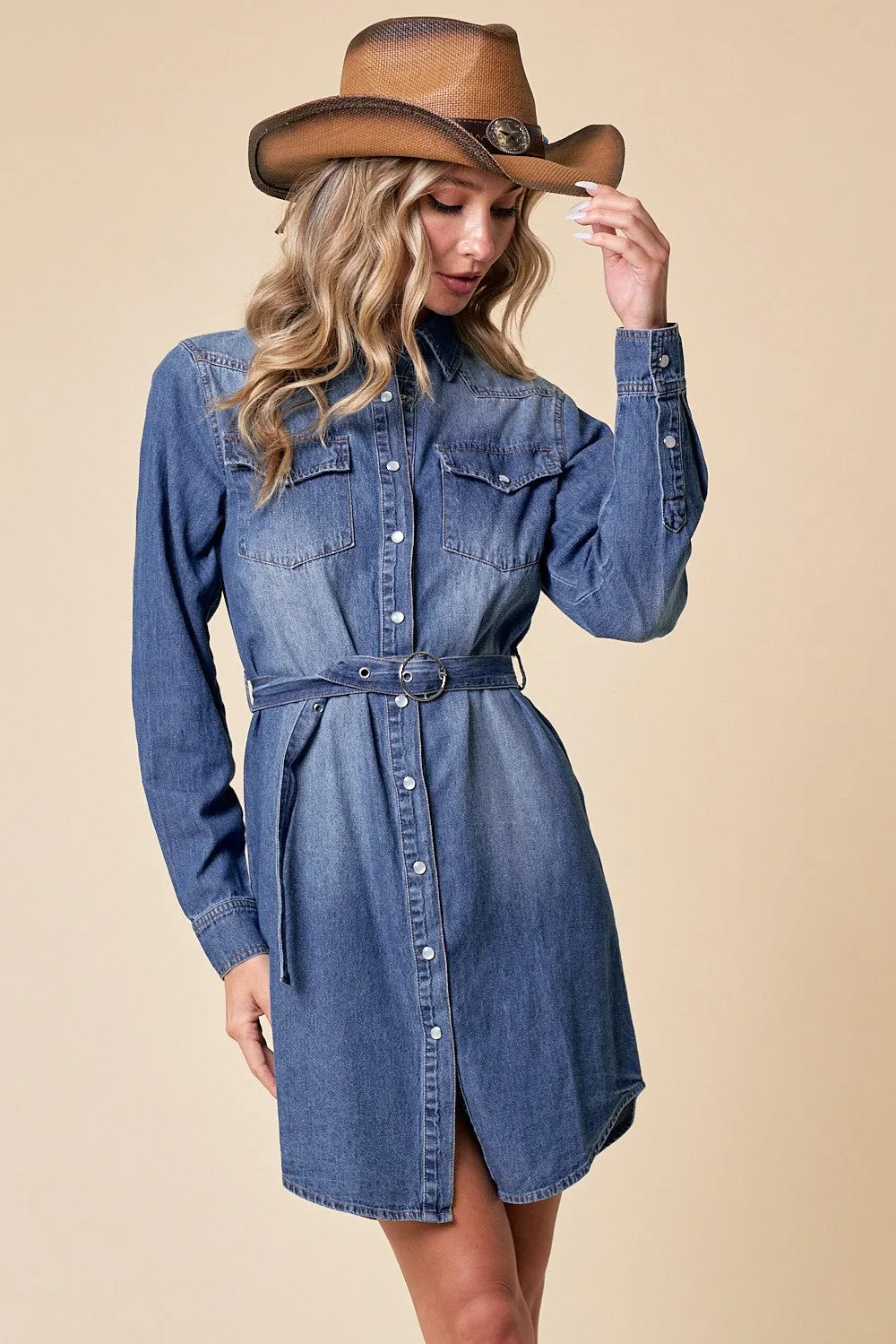 LIGHT DENIM SHIRT DRESS