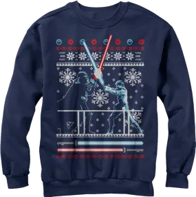 Lightsaber Duel Faux Ugly Christmas Sweater