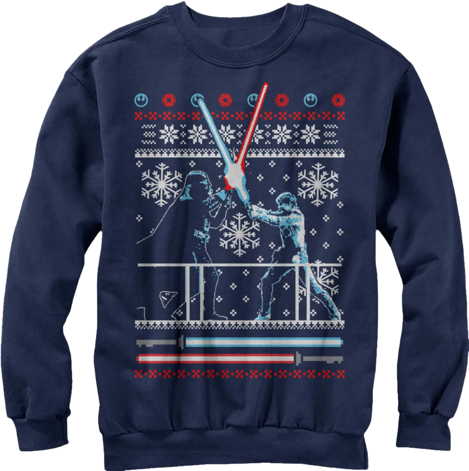 Lightsaber Duel Faux Ugly Christmas Sweater