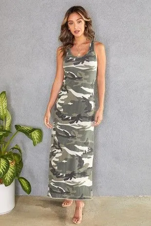 LONG CAMO MAXI DRESS