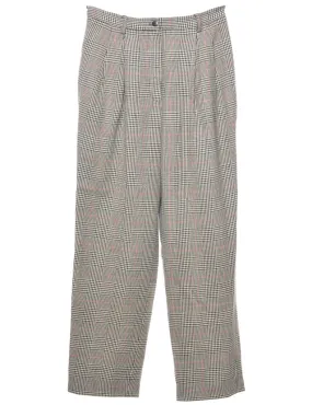 Lord and Taylor Grey Dogtooth Check Trousers - W29 L29