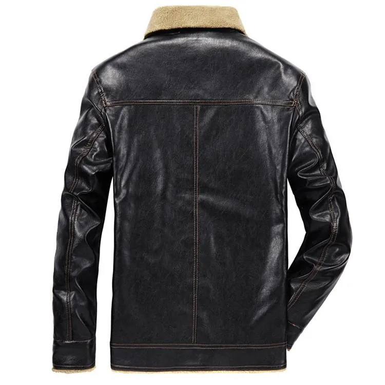 Luxury Leather Fleece Fur Jacket