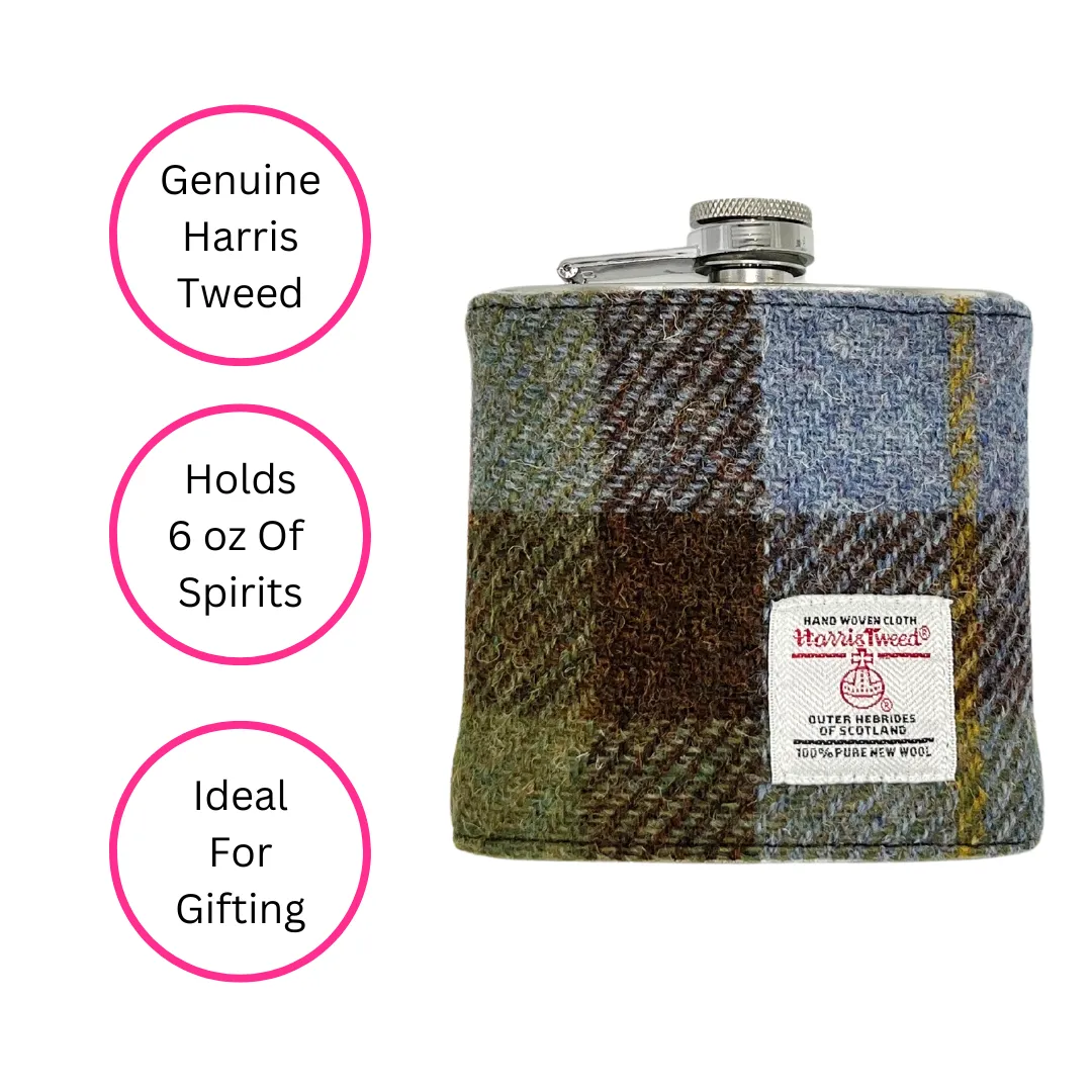 MACLEOD TARTAN HARRIS TWEED HIP FLASK