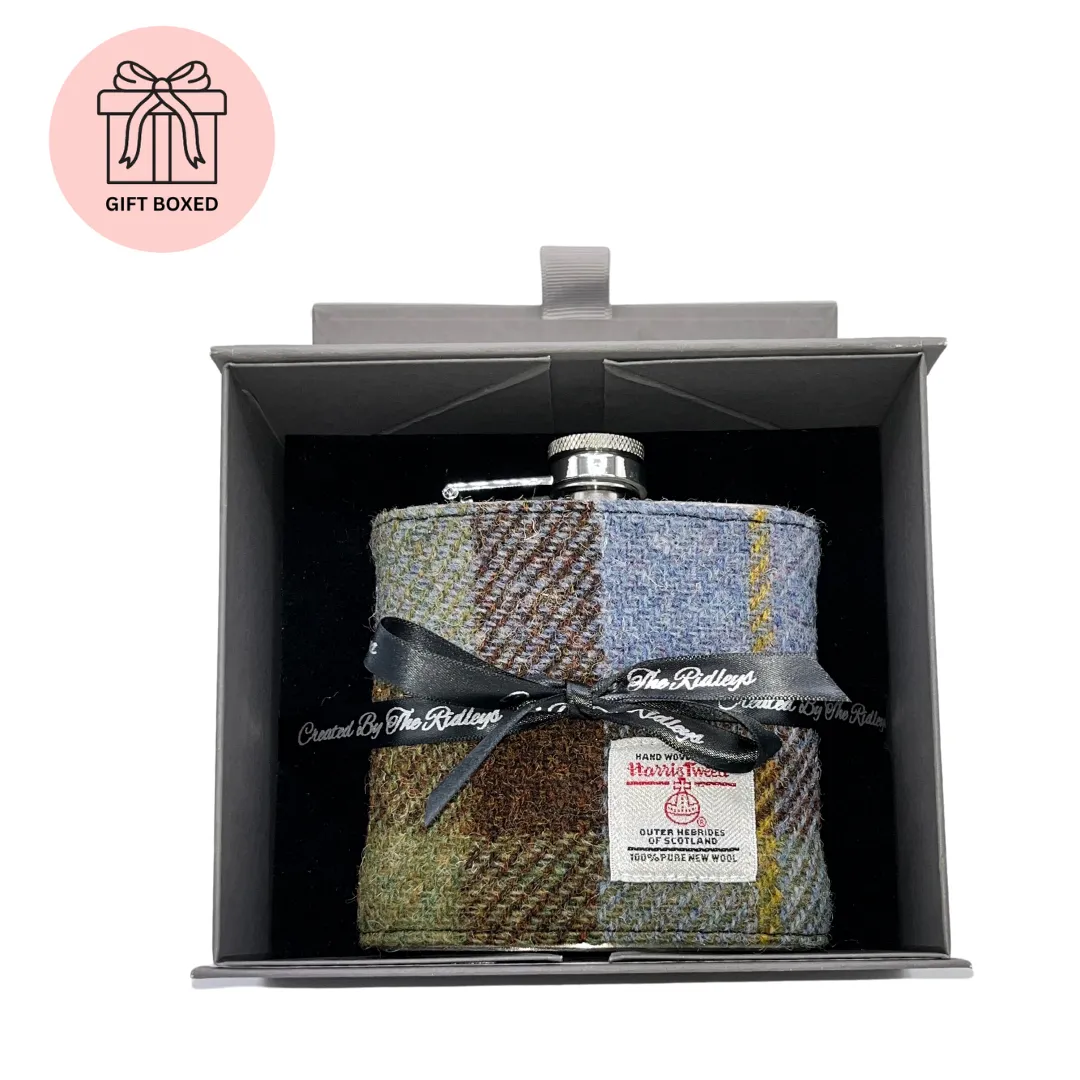 MACLEOD TARTAN HARRIS TWEED HIP FLASK