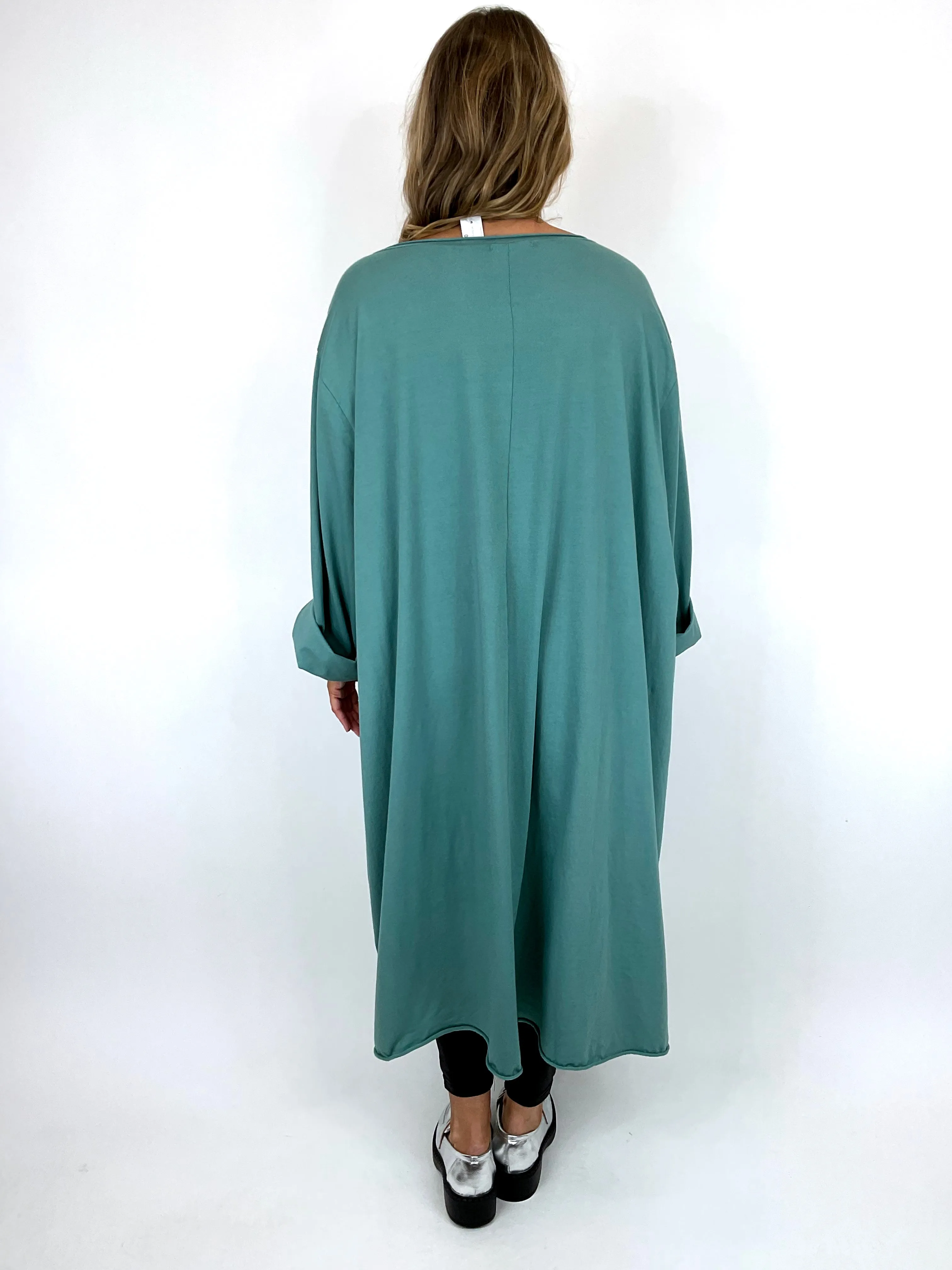 Made in Italy Lagenlook Clara Seam Tunic in Sage Green. code 12075