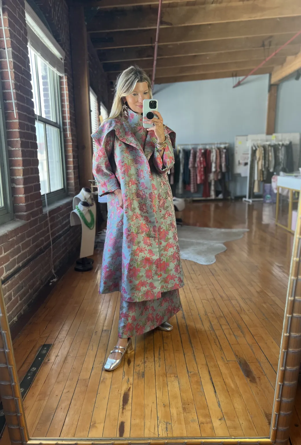 Maxi Mod Dress - Rosy Brocade