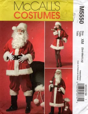 McCall's M5550 Mens Womens UNISEX Santa Claus Suit Costume Sewing Pattern Size S - L or XL - XXL UNCUT Factory Folded