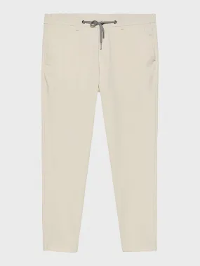 MERSINO MILANO EDITION WHITE SAND DRAWSTRING TROUSERS - DESIGN IN ITALY