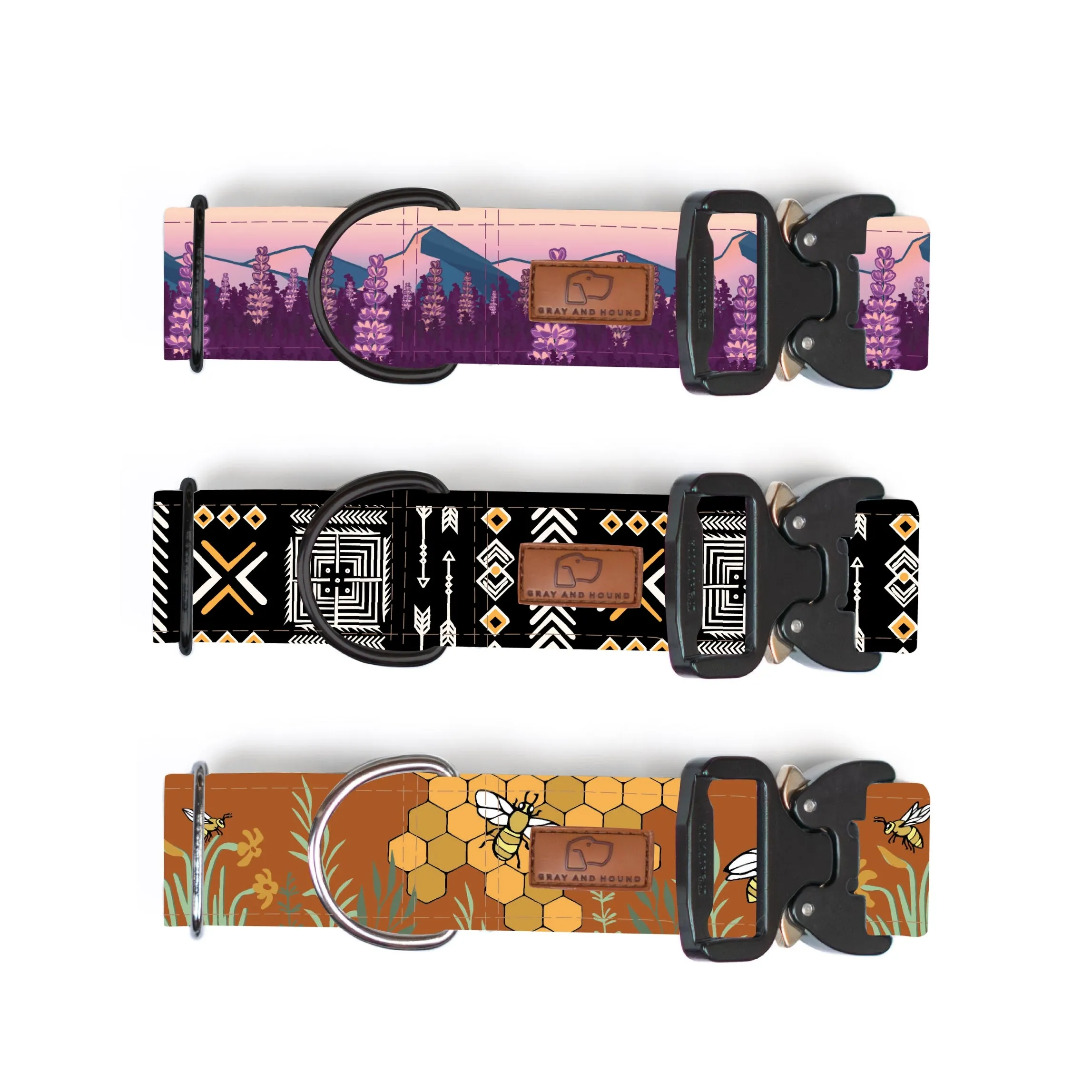 Metal Cobra Buckle Dog Collar Three Pack (choose your designs)