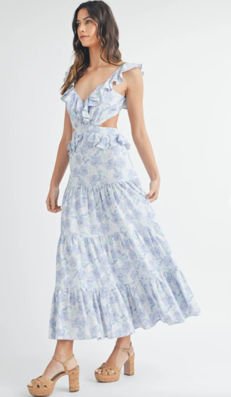 Millie Floral Cut Out Maxi Dress