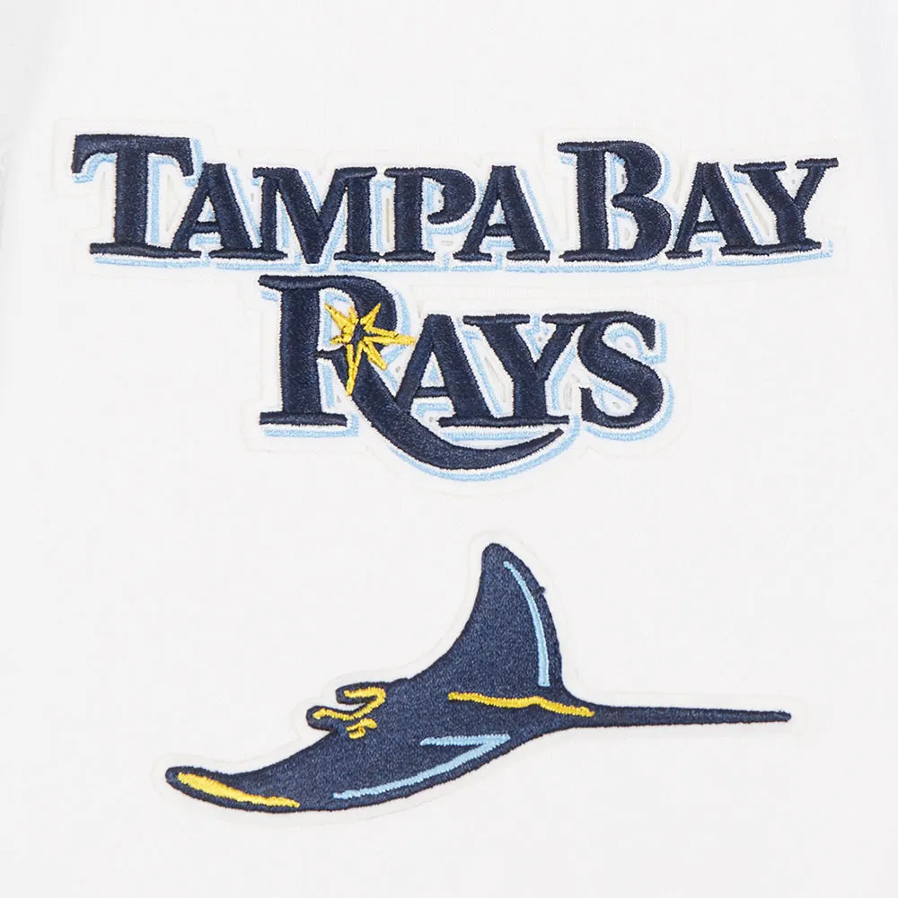 MLB TAMPA BAY RAYS CLASSIC WOMEN'S FLC CROPPED PO HOODIE (WHITE)