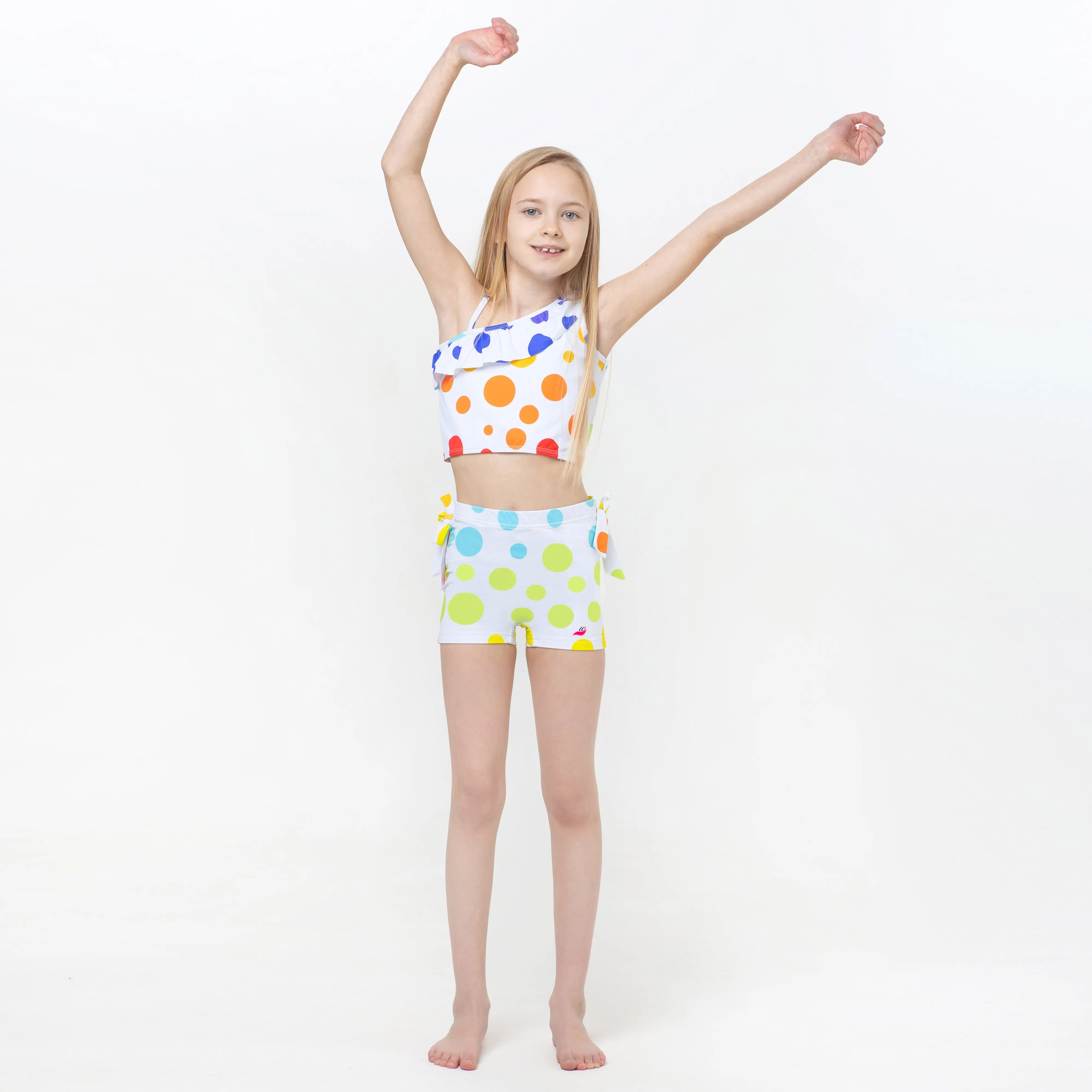 Multicolored Dots Waterfall Cove Tankini