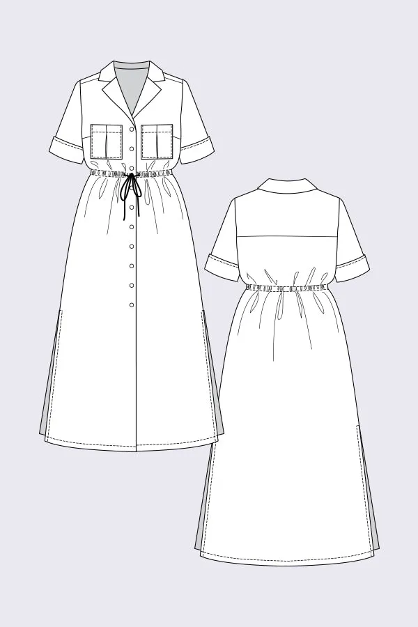 Named Clothing - REETA Midi Shirt Dress Sewing Pattern