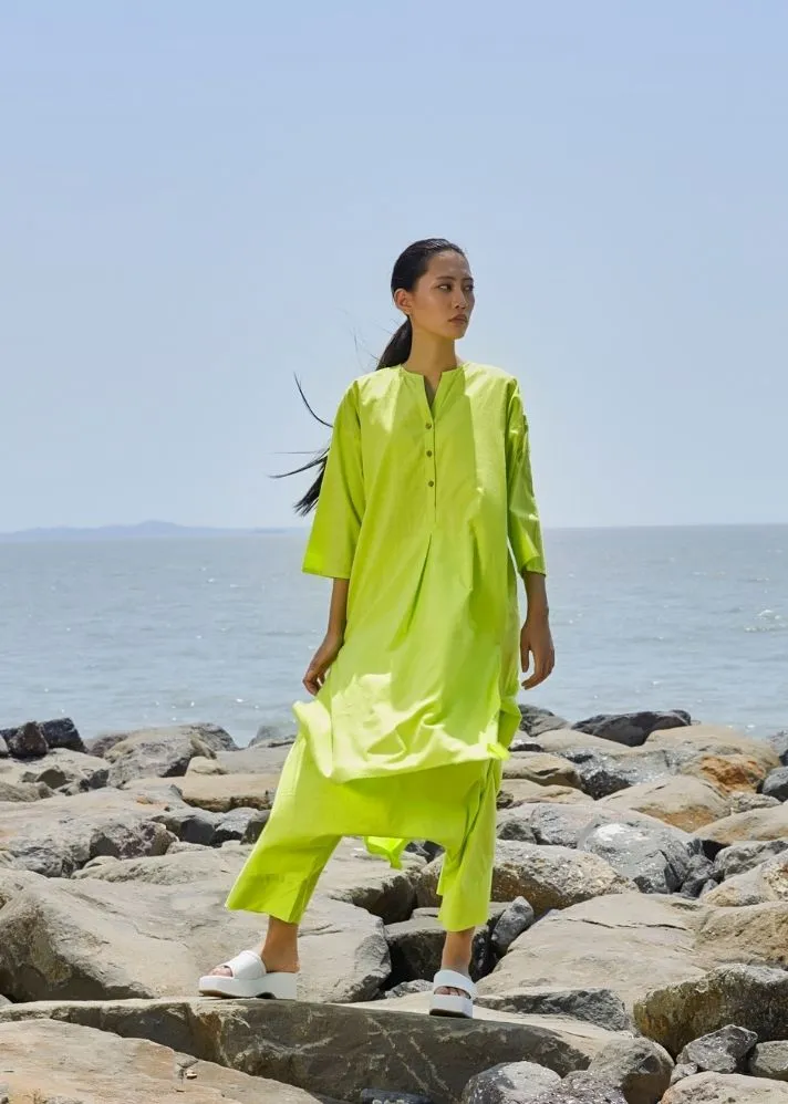 Neon Green Placket Tunic