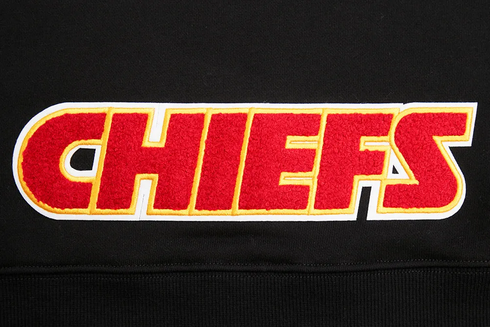 NFL KANSAS CITY CHIEFS CLASSIC WOMEN'S FLC CROPPED PO HOODIE (BLACK)