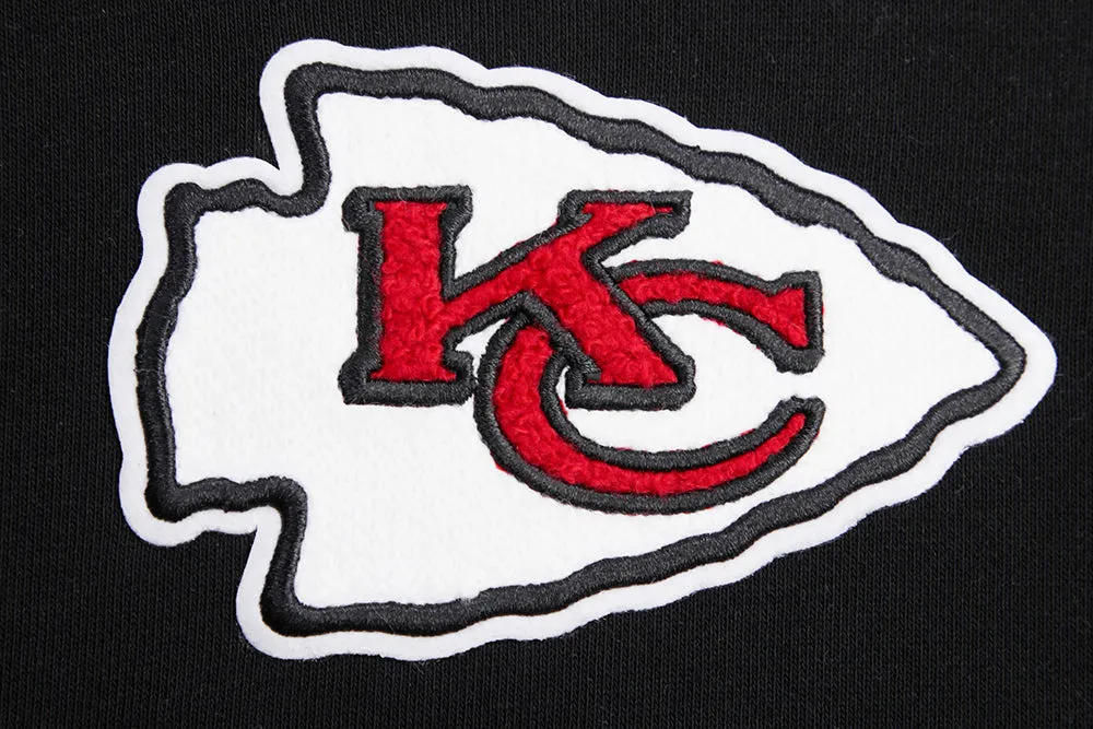 NFL KANSAS CITY CHIEFS CLASSIC WOMEN'S FLC CROPPED PO HOODIE (BLACK)