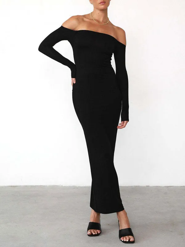 Off Shoulder Bodycon Maxi Dress