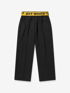 Off-White Boys Industrial Logo Band Chino Trousers in Black