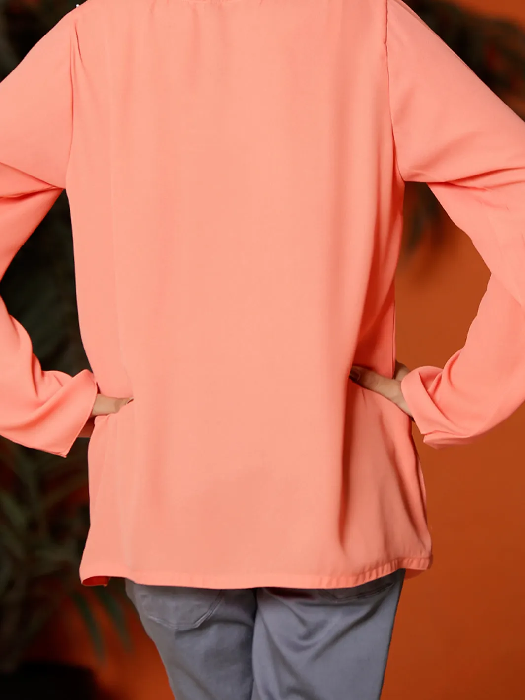 Orange Georgette Tunic - LSK-101B