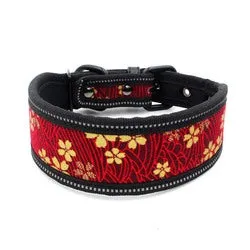 PAWS ASIA Factory Fancy Print Waterproof Thick Colorful Personalized Reflective Large Dog Collar