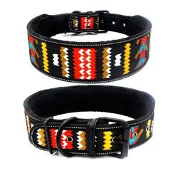 PAWS ASIA Factory Fancy Print Waterproof Thick Colorful Personalized Reflective Large Dog Collar