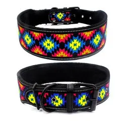 PAWS ASIA Factory Fancy Print Waterproof Thick Colorful Personalized Reflective Large Dog Collar