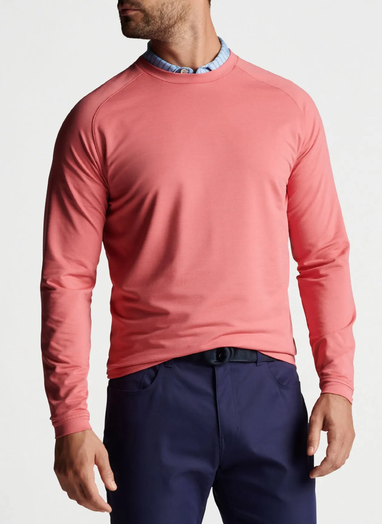 Peter Millar Cradle Performance Crewneck in Cape Red