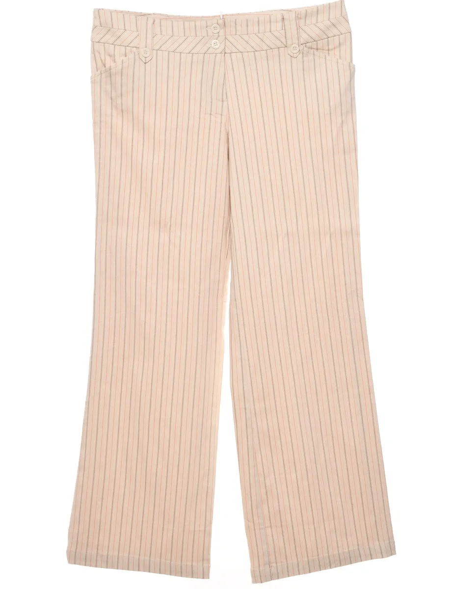 Pink Low Rise Striped Trousers - W34 L31