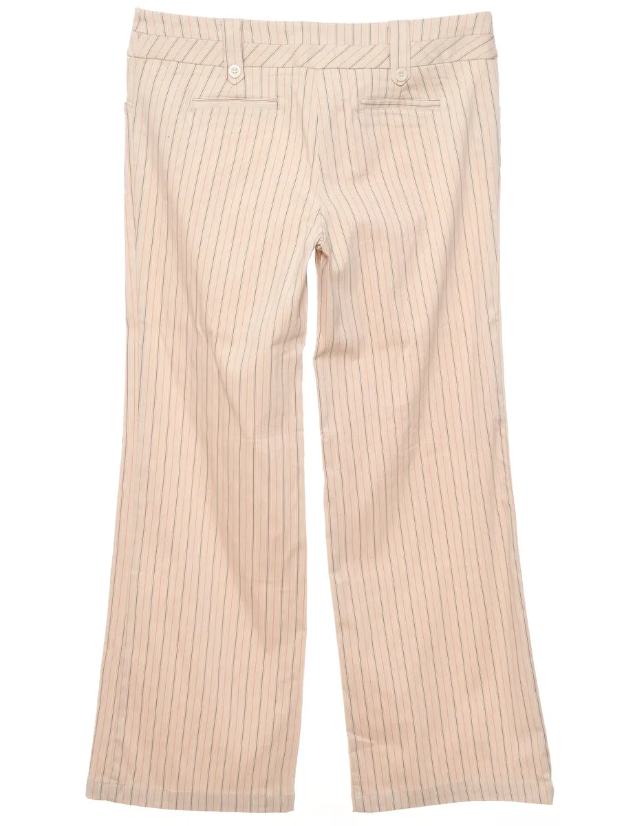 Pink Low Rise Striped Trousers - W34 L31