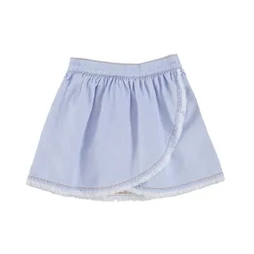 Piupiuchick Light Blue Soft Denim Knee-Length Skirt