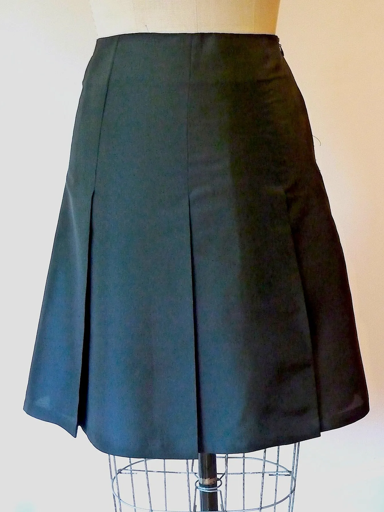 Pleated Cocktail Skirt Thai Silk Black